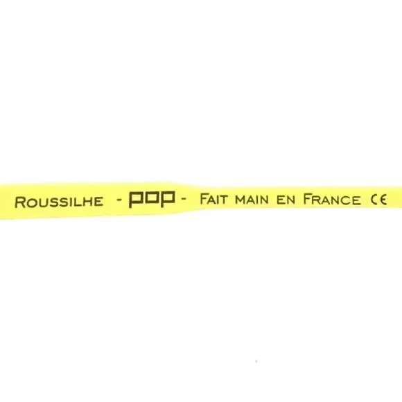 POP by Roussilhe Eyeglasses Frames 34B C25 Navy Blue Neon Yellow Round 47-20-135